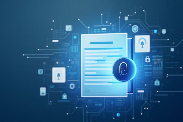 プライバシーポリシー文書のビジュアル、重要な情報とセキュリティ